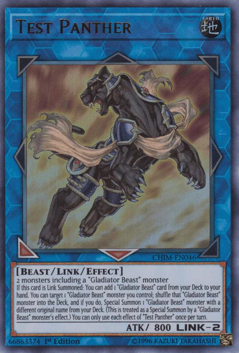 1st Edition, Beast, Chaos Impact, Earth, Link/Effect Monster, Ultra Rare, Unlimited Test Panther [CHIM-EN046] Ultra Rare - Trading Card World