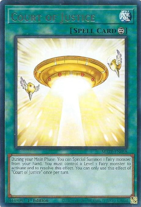 1st Edition, Continuous Spell, Maze of Memories, Rare, Spell Court of Justice [MAZE-EN058] Rare - Trading Card World