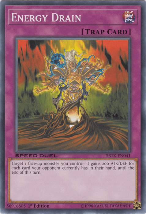 1st Edition, Common, Normal Trap, Speed Duel: Trials of the Kingdom, Trap Energy Drain [SBTK-EN041] Common - Trading Card World