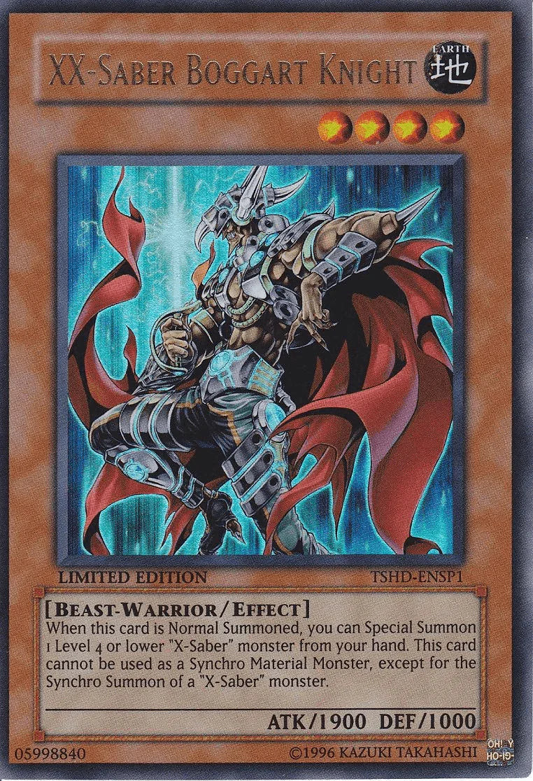 Beast-Warrior, Earth, Effect Monster, Limited, The Shining Darkness, Ultra Rare XX-Saber Boggart Knight [TSHD-ENSP1] Ultra Rare - Trading Card World