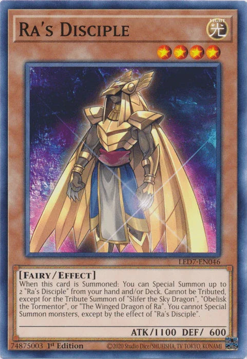 1st Edition, Common, Effect Monster, Fairy, Legendary Duelists: Rage of Ra, Light, Unlimited Ra's Disciple [LED7-EN046] Common - Trading Card World