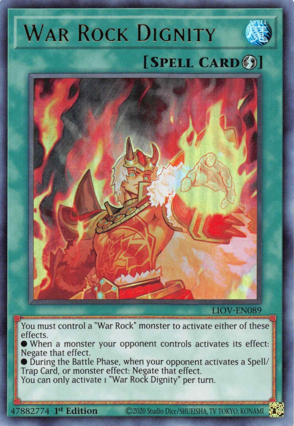 1st Edition, Lightning Overdrive, Quick-Play Spell, Spell, Ultra Rare War Rock Dignity [LIOV-EN089] Ultra Rare - Trading Card World