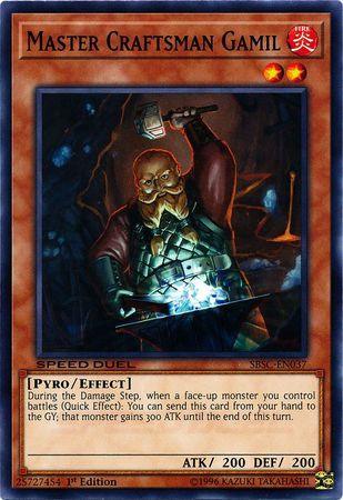 1st Edition, Common, Effect Monster, Fire, Pyro, Speed Duel: Scars of Battle Master Craftsman Gamil [SBSC-EN037] Common - Trading Card World