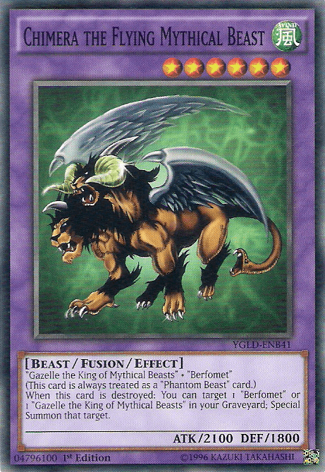 1st Edition, Common, Fusion/Effect Monster, King of Games: Yugi's Legendary Decks, Unlimited, Wind Chimera the Flying Mythical Beast [YGLD-ENB41] Common - Trading Card World