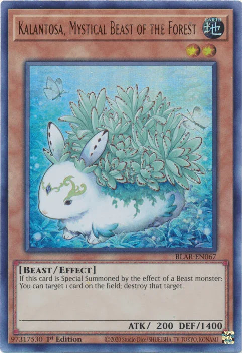 1st Edition, Battles of Legend: Armageddon, Beast, Earth, Effect Monster, Ultra Rare Kalantosa, Mystical Beast of the Forest [BLAR-EN067] Ultra Rare - Trading Card World