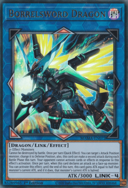 1st Edition, Dark, Dragon, Link/Effect Monster, Magnificent Mavens, Ultra Rare Borrelsword Dragon [MAMA-EN072] Ultra Rare - Trading Card World