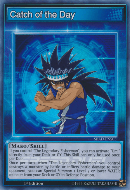 1st Edition, Mako, Skill, Speed Duel: Attack from the Deep, Super Rare Catch of the Day [SBAD-ENS03] Super Rare - Trading Card World