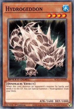 1st Edition, Common, Dinosaur, Effect Monster, Speed Duel GX: Duel Academy Box, Water Hydrogeddon [SGX1-ENI08] Common - Trading Card World