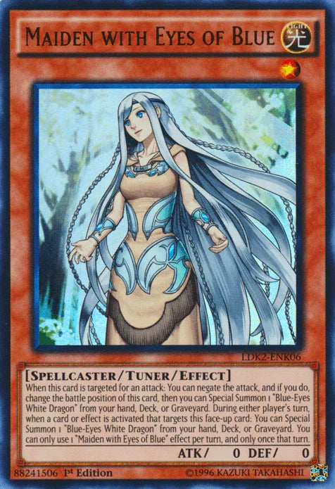 1st Edition, Legendary Decks II, Light, Spellcaster, Tuner/Effect Monster, Ultra Rare, Unlimited Maiden with Eyes of Blue [LDK2-ENK06] Ultra Rare - Trading Card World