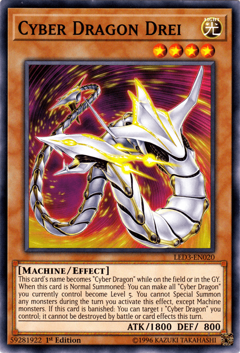 1st Edition, Common, Effect Monster, Legendary Duelists: White Dragon Abyss, Light, Machine Cyber Dragon Drei [LED3-EN020] Common - Trading Card World