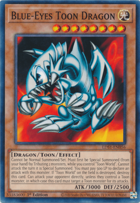 1st Edition, Common, Dragon, Legendary Duelists: Season 1, Light, Toon/Effect Monster Blue-Eyes Toon Dragon [LDS1-EN056] Common - Trading Card World