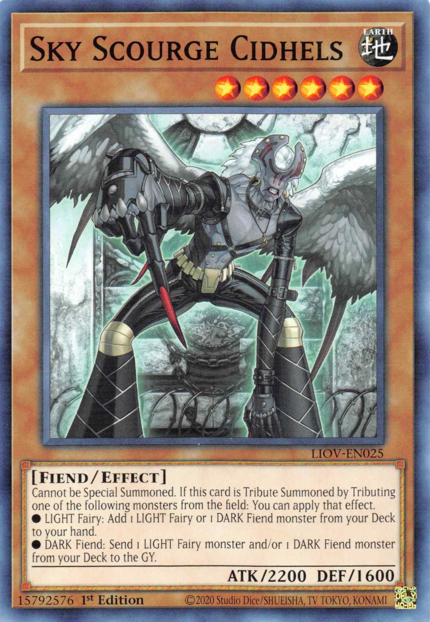 1st Edition, Common, Earth, Effect Monster, Fiend, Lightning Overdrive Sky Scourge Cidhels [LIOV-EN025] Common - Trading Card World