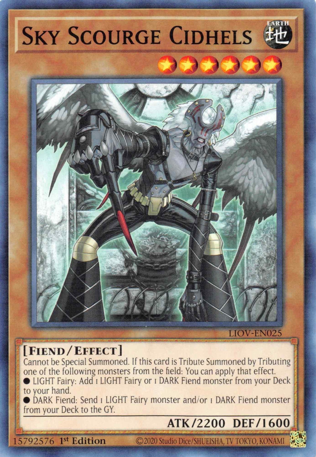 1st Edition, Common, Earth, Effect Monster, Fiend, Lightning Overdrive Sky Scourge Cidhels [LIOV-EN025] Common - Trading Card World