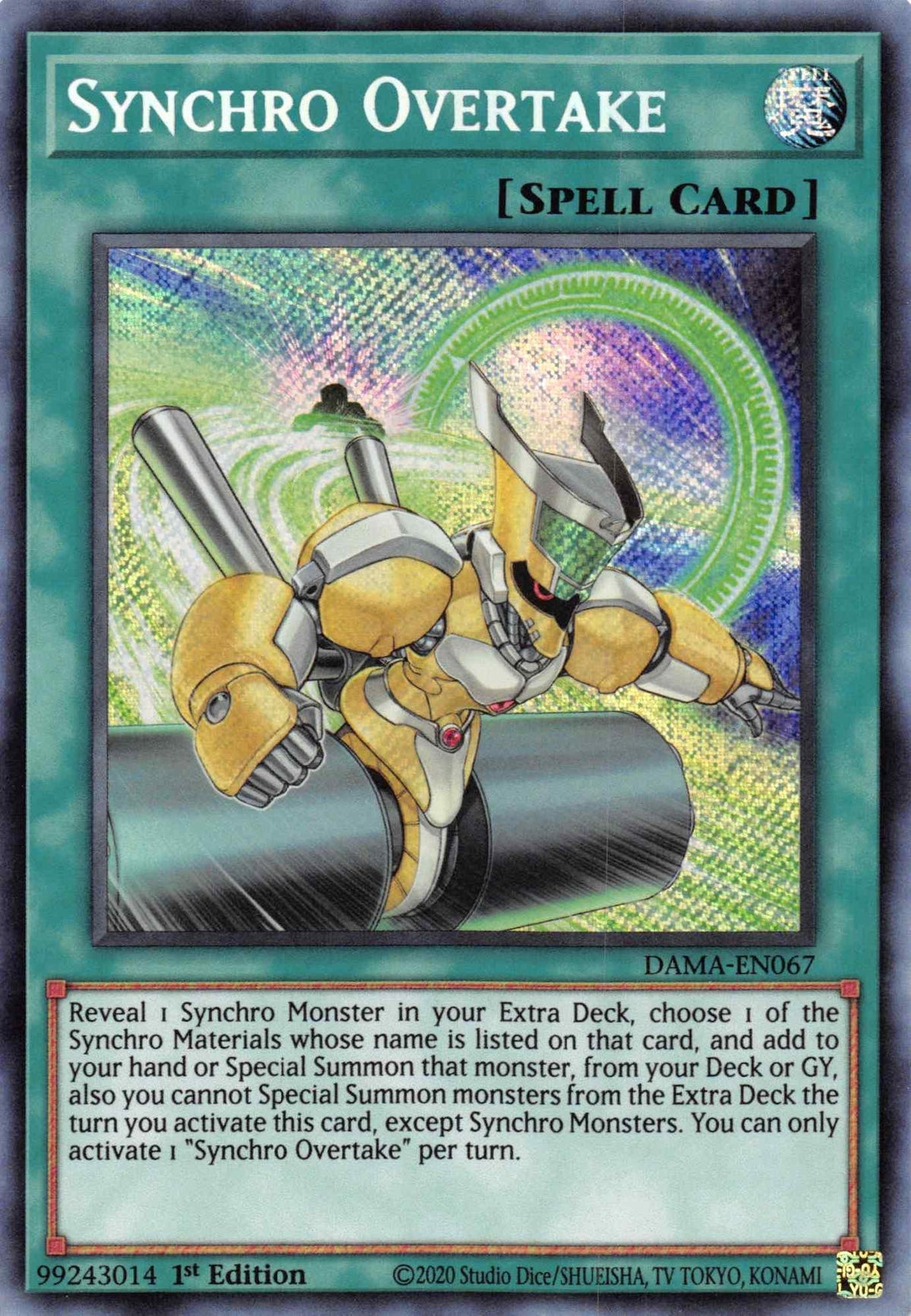 1st Edition, Dawn of Majesty, Normal Spell, Secret Rare, Spell Synchro Overtake [DAMA-EN067] Secret Rare - Trading Card World