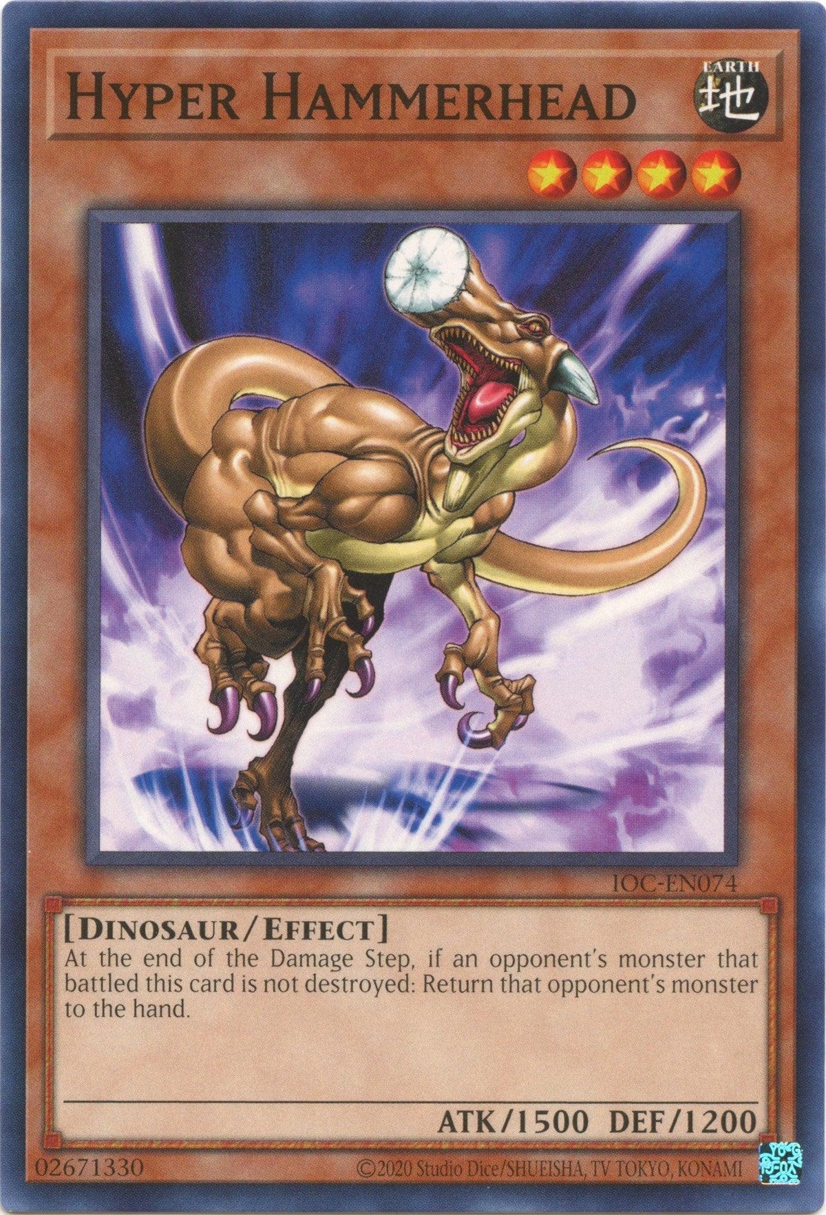 Common, Dinosaur, Earth, Effect Monster, Invasion of Chaos (25th Anniversary Edition), Unlimited Hyper Hammerhead (25th Anniversary) [IOC-EN074] Common - Trading Card World