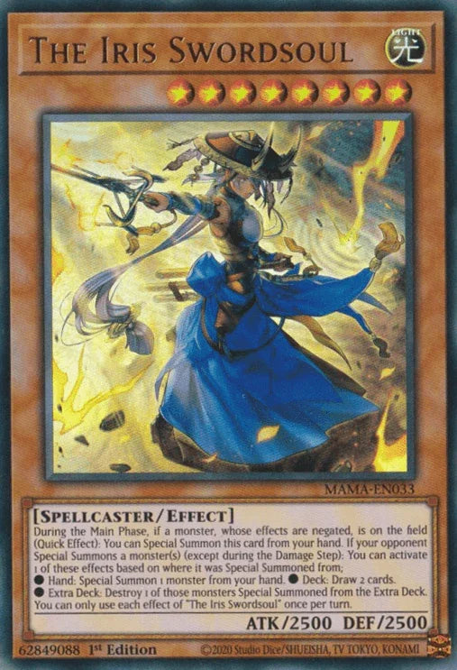 1st Edition, Effect Monster, Light, Magnificent Mavens, Spellcaster, Ultra Rare The Iris Swordsoul [MAMA-EN033] Ultra Rare - Trading Card World