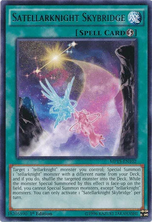 1st Edition, 2015 Mega-Tins Mega Pack, Quick Play Spell, Rare, Spell Satellarknight Skybridge [MP15-EN102] Rare - Trading Card World