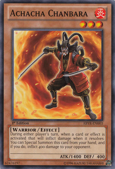 1st Edition, Abyss Rising, Common, Effect Monster, Fire, Unlimited, Warrior Achacha Chanbara [ABYR-EN003] Common - Trading Card World