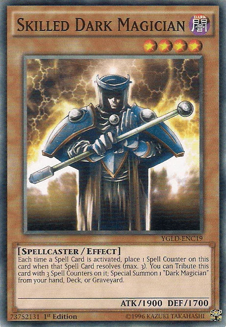 1st Edition, Common, Dark, Effect Monster, King of Games: Yugi's Legendary Decks, Spellcaster, Unlimited Skilled Dark Magician [YGLD-ENC19] Common - Trading Card World