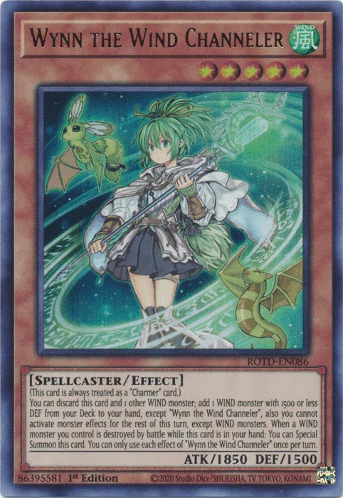 1st Edition, Effect Monster, Rise of the Duelist, Spellcaster, Ultra Rare, Wind Wynn the Wind Channeler [ROTD-EN086] Ultra Rare - Trading Card World