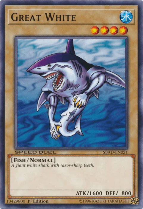 1st Edition, Common, Fish, Normal Monster, Speed Duel: Attack from the Deep, Water Great White [SBAD-EN021] Common - Trading Card World