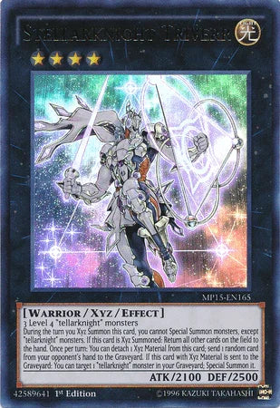 1st Edition, 2015 Mega-Tins Mega Pack, Light, Ultra Rare, Warrior, Xyz/Effect Monster Stellarknight Triverr [MP15-EN165] Ultra Rare - Trading Card World