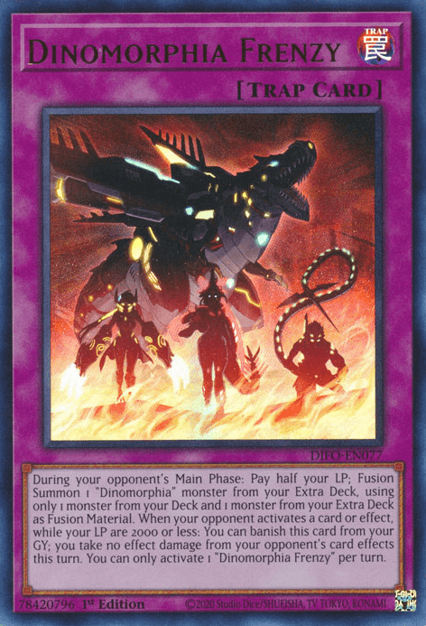 1st Edition, Dimension Force, Normal Trap, Trap, Ultra Rare Dinomorphia Frenzy [DIFO-EN077] Ultra Rare - Trading Card World