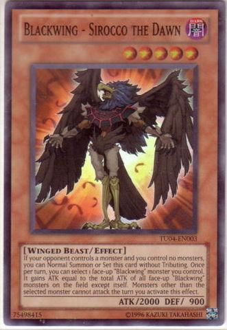 Dark, Effect Monster, Super Rare, Turbo Pack: Booster Four, Unlimited, Winged Beast Blackwing - Sirocco the Dawn [TU04-EN003] Super Rare - Trading Card World