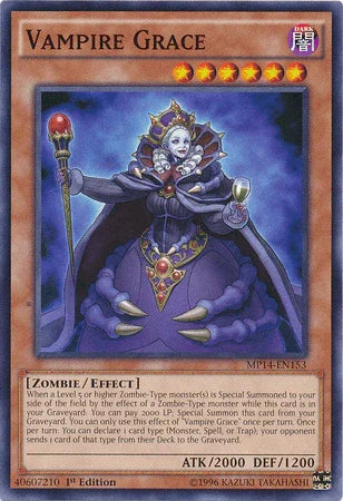 1st Edition, 2014 Mega-Tins Mega Pack, Common, Dark, Effect Monster, Zombie Vampire Grace [MP14-EN153] Common - Trading Card World
