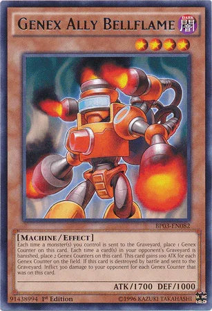 1st Edition, Battle Pack 3: Monster League, Dark, Effect Monster, Machine, Rare Genex Ally Bellflame [BP03-EN082] Rare - Trading Card World