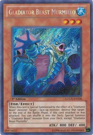 1st Edition, Effect Monster, Fish, Legendary Collection 2, Secret Rare, Unlimited, Water Gladiator Beast Murmillo [LCGX-EN236] Secret Rare - Trading Card World