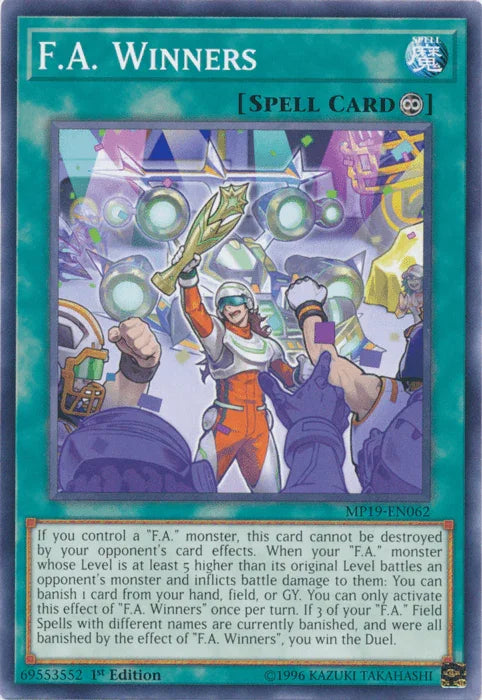 1st Edition, 2019 Gold Sarcophagus Tin Mega Pack, Common, Continuous Spell, Spell, Unlimited F.A. Winners [MP19-EN062] Common - Trading Card World