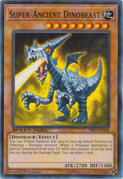 1st Edition, Common, Dinosaur, Earth, Effect Monster, Speed Duel: Ultimate Predators Super-Ancient Dinobeast [SS03-ENA08] Common - Trading Card World