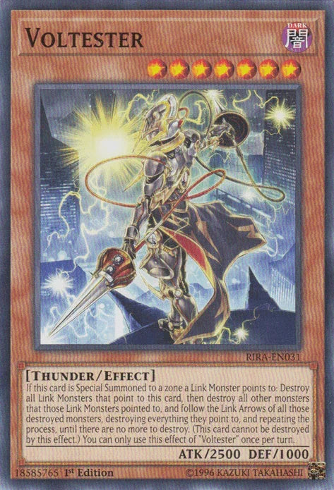1st Edition, Common, Dark, Effect Monster, Rising Rampage, Thunder, Unlimited Voltester [RIRA-EN031] Common - Trading Card World
