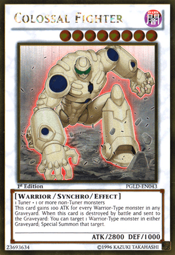 1st Edition, Dark, Gold Rare, Premium Gold, Synchro/Effect Monster, Unlimited, Warrior Colossal Fighter [PGLD-EN043] Gold Rare - Trading Card World