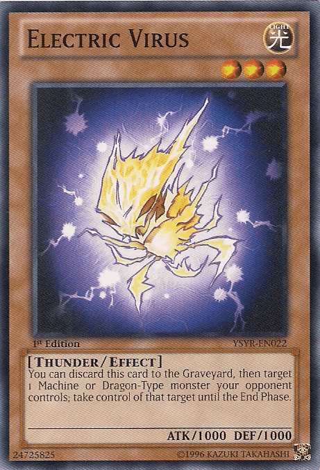 1st Edition, Common, Effect Monster, Light, Starter Deck: Yugi Reloaded, Thunder, Unlimited Electric Virus [YSYR-EN022] Common - Trading Card World