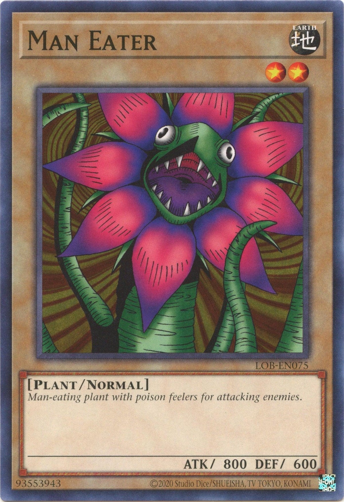 Common, Earth, Legend of Blue Eyes White Dragon (25th Anniversary Edition), Normal Monster, Plant, Unlimited Man Eater (25th Anniversary) [LOB-EN075] Common - Trading Card World