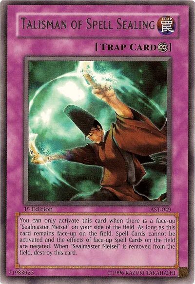 1st Edition, Ancient Sanctuary, Continuous Trap, Rare, Trap, Unlimited Talisman of Spell Sealing [AST-049] Rare - Trading Card World