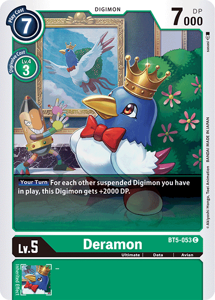 Avian, Battle of Omni, BT5-053, Common, Data, Digimon, Green, Ultimate Deramon [BT5-053] [Battle of Omni] - Trading Card World
