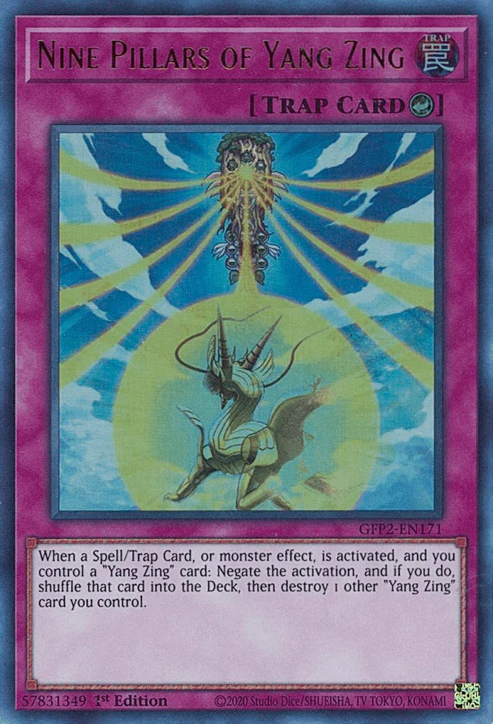 1st Edition, Counter Trap, Ghosts From the Past: The 2nd Haunting, Trap, Ultra Rare Nine Pillars of Yang Zing [GFP2-EN171] Ultra Rare - Trading Card World