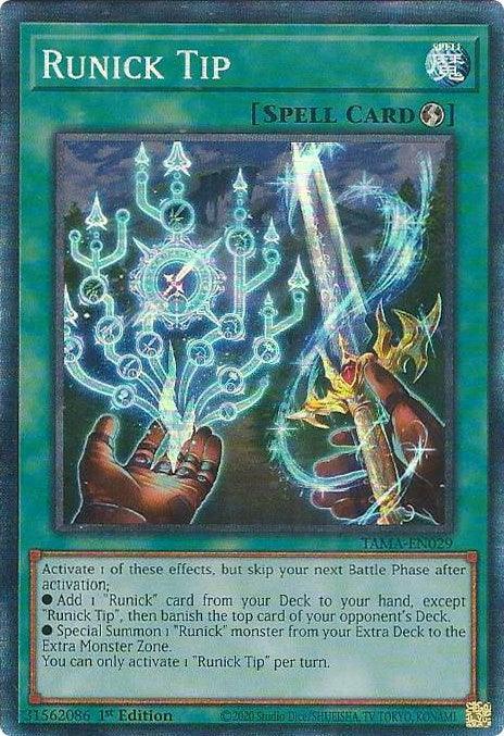 1st Edition, Collector's Rare, Quick-Play Spell, Spell, Tactical Masters Runick Tip [TAMA-EN029] Collector's Rare - Trading Card World