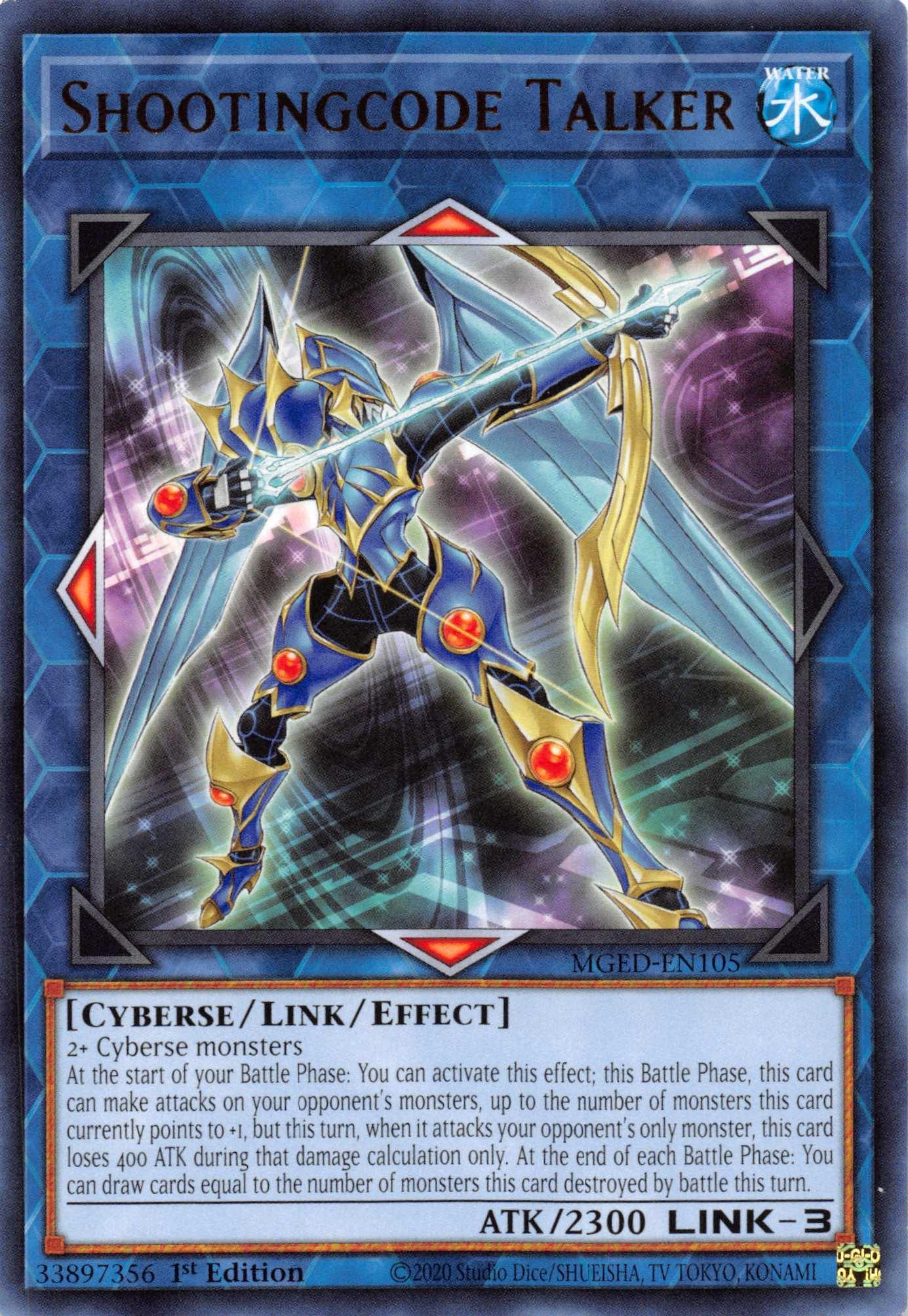 1st Edition, Cyberse, Link/Effect Monster, Maximum Gold: El Dorado, Rare, Water Shootingcode Talker [MGED-EN105] Rare - Trading Card World