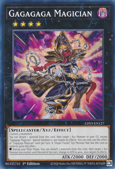 1st Edition, Common, Dark, Legendary Duelists: Season 3, Spellcaster, Xyz/Effect Monster Gagagaga Magician [LDS3-EN127] Common - Trading Card World
