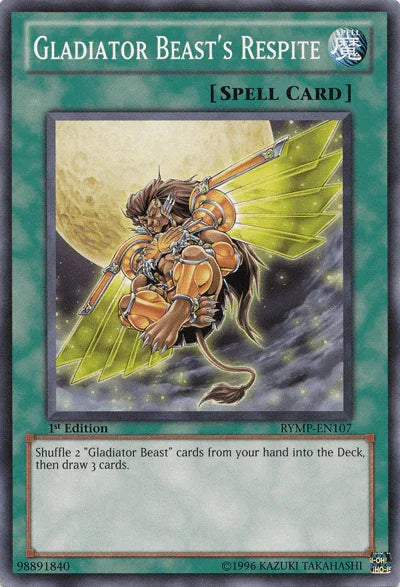 1st Edition, Common, Normal Spell, Ra Yellow Mega Pack, Spell, Unlimited Gladiator Beast's Respite [RYMP-EN107] Common - Trading Card World