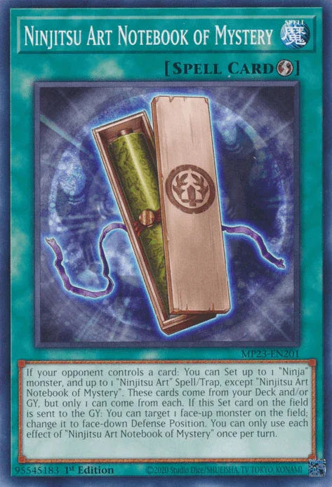 1st Edition, Common, Dueling Heroes Collectors Tin - Mega Pack (25th Anniversary Edition), Quick-Play Spell, Spell Ninjitsu Art Notebook of Mystery [MP23-EN201] Common - Trading Card World