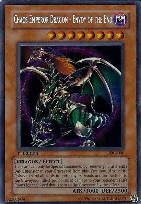1st Edition, Dark, Dragon, Effect Monster, Invasion of Chaos, Secret Rare, Unlimited Chaos Emperor Dragon - Envoy of the End [IOC-000] Secret Rare - Trading Card World