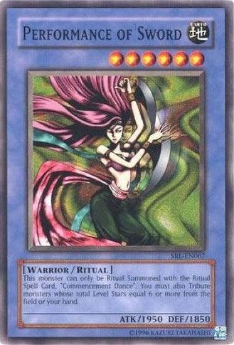 Common, Earth, Ritual Monster, Spell Ruler, Unlimited, Warrior Performance of Sword [SRL-EN067] Common - Trading Card World