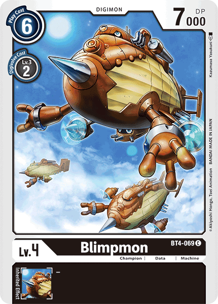 Black, BT4-069, Champion, Common, Data, Digimon, Great Legend, Machine Blimpmon [BT4-069] [Great Legend] - Trading Card World