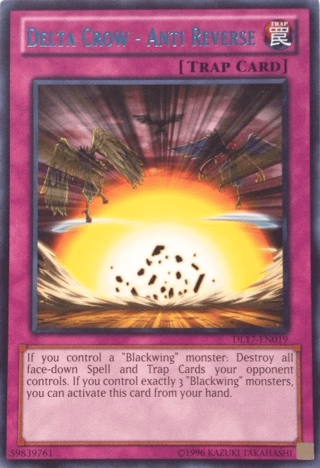 Duelist League Promo, Normal Trap, Rare, Trap, Unlimited Delta Crow - Anti Reverse (Blue) [DL17-EN019] Rare - Trading Card World