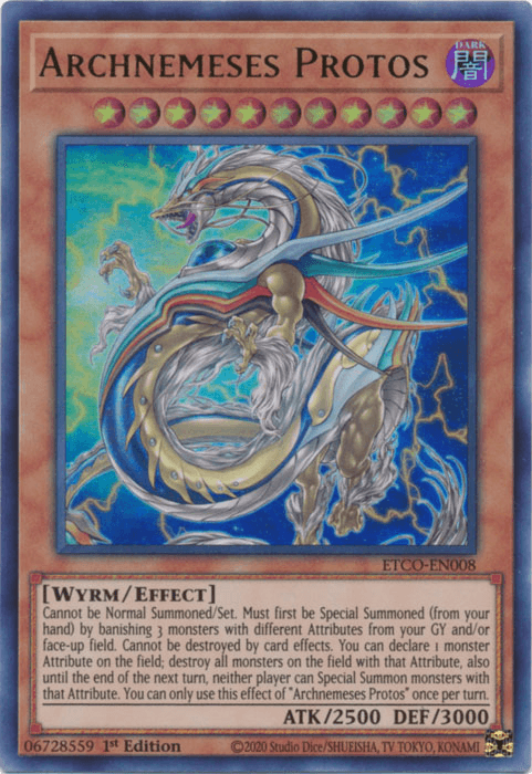1st Edition, Dark, Effect Monster, Eternity Code, Ultra Rare, Wyrm Archnemeses Protos [ETCO-EN008] Ultra Rare - Trading Card World